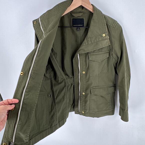 Banana Republic Olive Green Utility Jacket Women’s XS Military Cargo Style - Picture 5 of 6